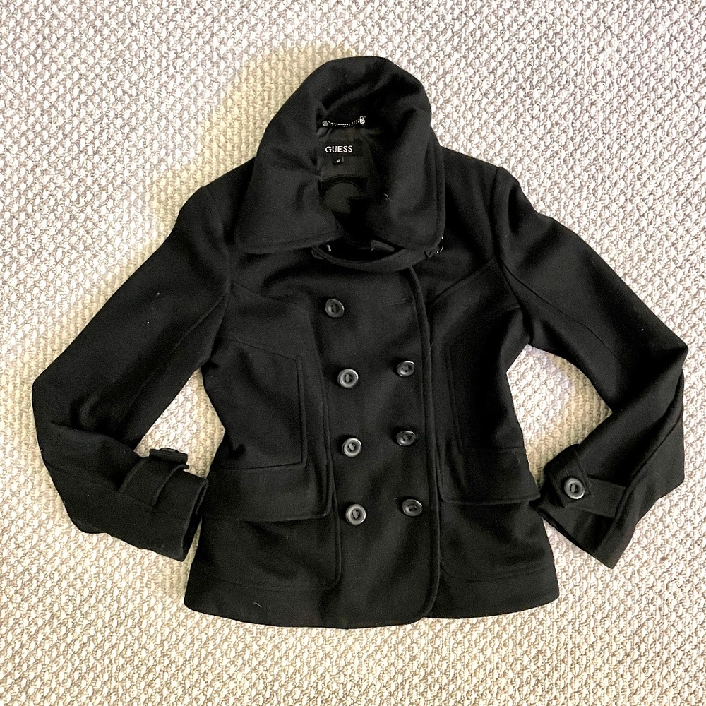 Guess wool blend double breasted jacket